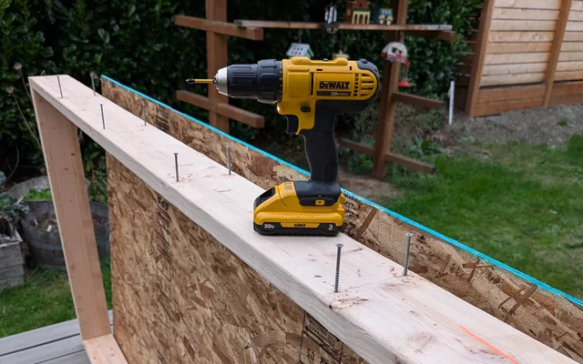 Building the timber frame for the couch platform